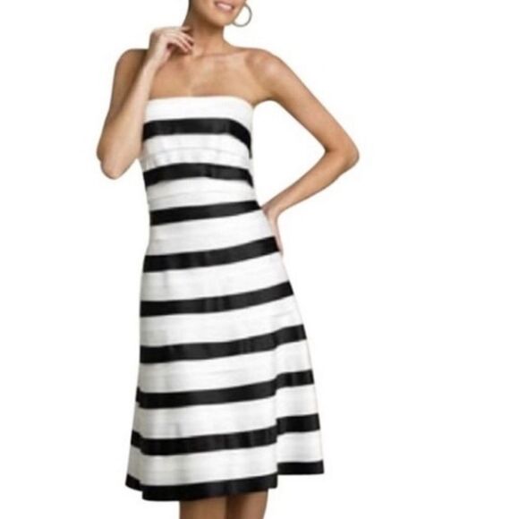 BCBGMaxAzria Satin Strapless Dress - Picture 1 of 15